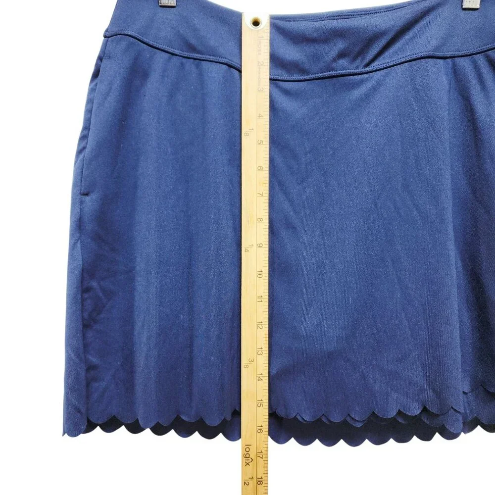 Greg Norman Womens Navy Scalloped Hem Pull-On Golf Sports Skort Size M - Picture 3 of 6